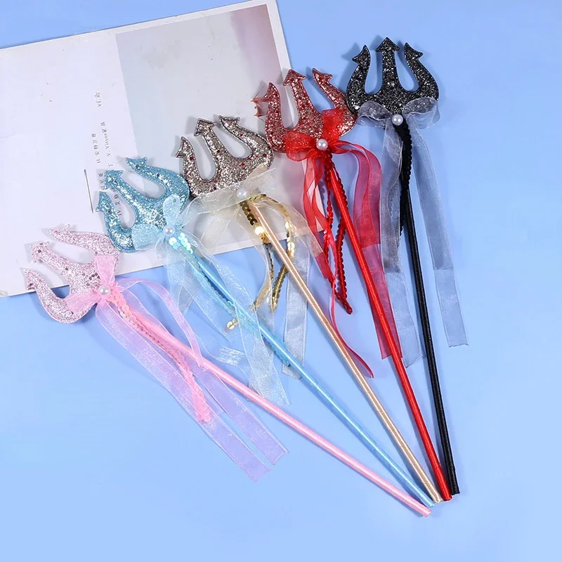 20pcs Girls Ribbon Devil Fairy Sticks Princess Demon Wand for Dress Up Magic Shows Cosplay Birthday Party Costume Halloween Prop