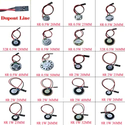 2piece 8 32 Ohms 8R 32R 0.5W 1W 2W Diameter 20 23 26 28 30 32 36 40 50 MM Ultra-thin Speaker W/ DuPont Line Terminal