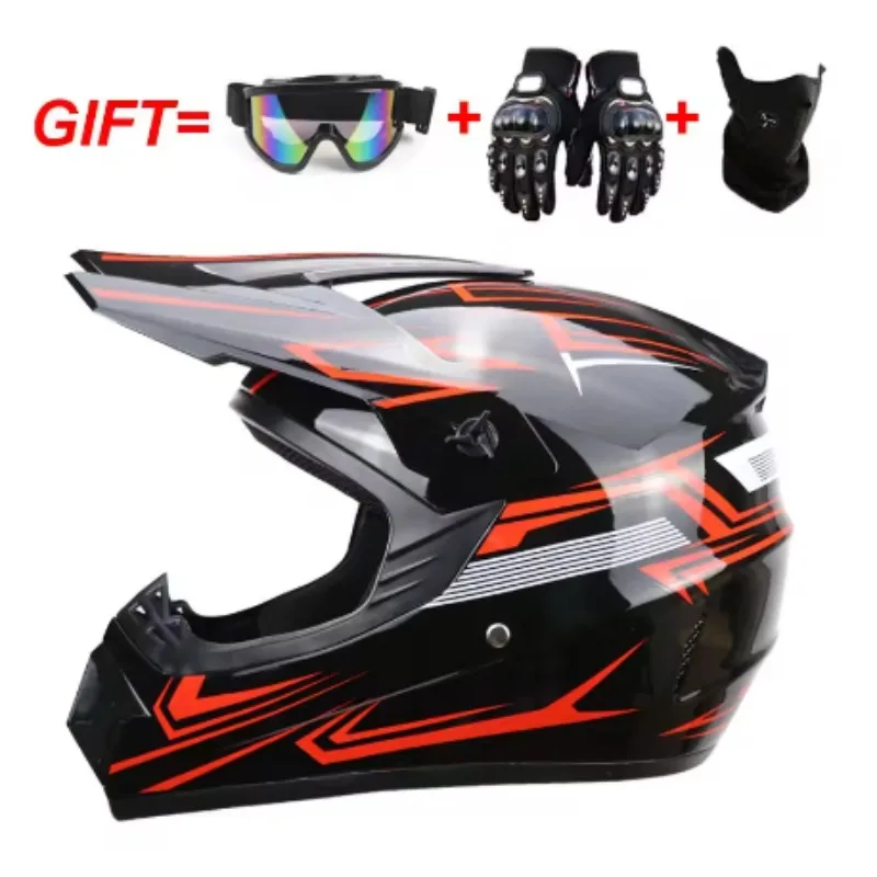 

Motorcycle Youth Kids Child full Helmet Children Helmets Motocross Casco Moto Off-road Goggles Gloves Protective Cycling Casque