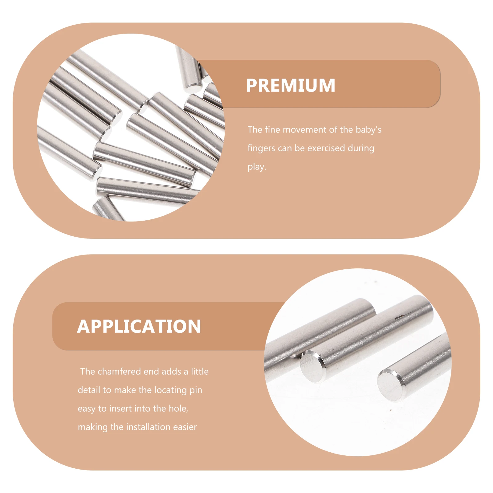 

20Pcs Stainless Steel Cylindrical Dowel Pins 304 Corrosion Resistant Shelf Clips for Wood Shelving Furniture Installation