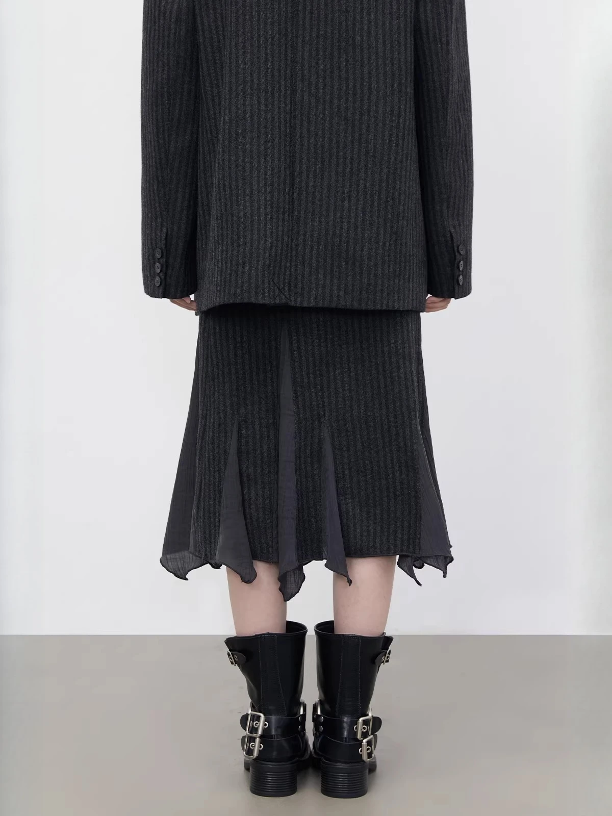 CHIC VEN Fashion Women Woolen Blazer Coat Loose Casual Office Ladies Suit Jacket Striped Fish Tail Skirt Set Autumn Winter 2026 view 6