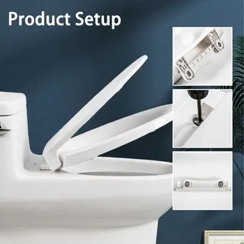 Tradiční prodloužené toaletní sedátko s měkkým zavíráním kompatibilní s TOTO SS114/SS115/SS154/SS204/SS224, náhrada toaletního sedátka se šroubem 10 nejlepší prodej šrouby na toaletní sedátko - №5