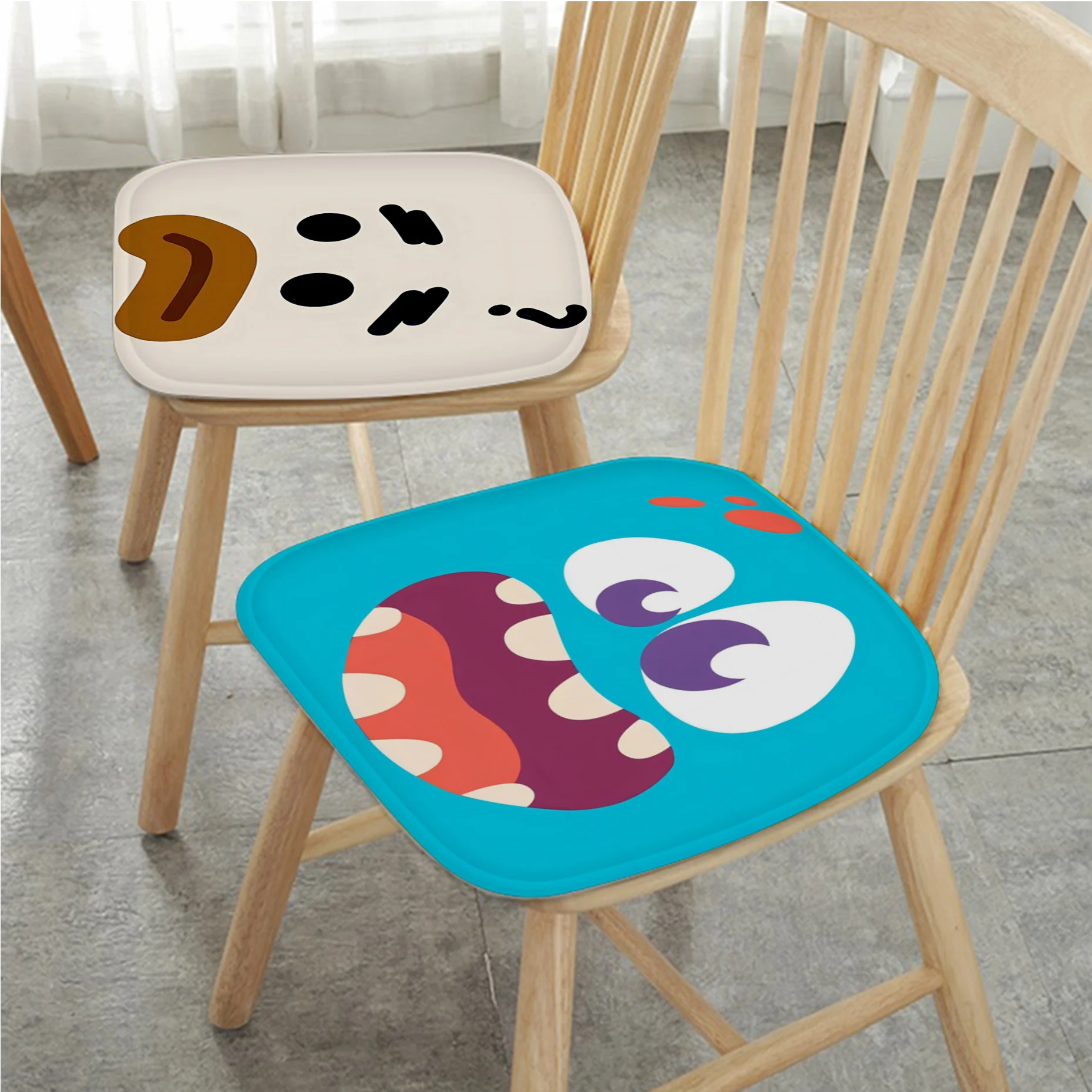 Funny emoji Round Plush Cushion Home Back Cushion Soft Comfortable 50x50cm Chair Mat Pad