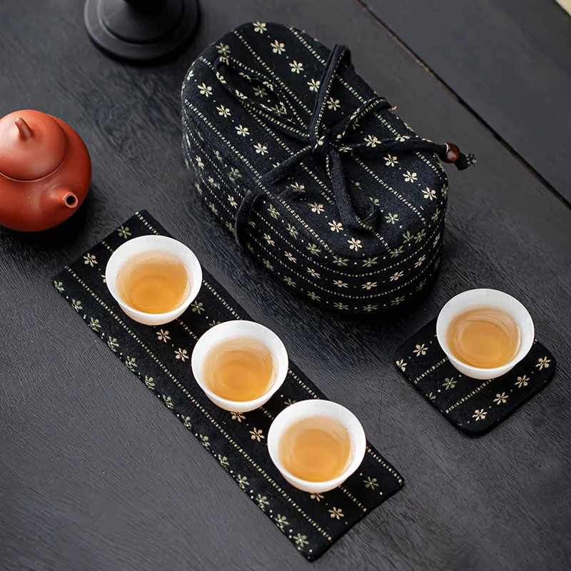 Portable Outdoors Tea Set Storage Bag Case for Yixing Teapot Tureen One Pot Two Cups Travel Kung Fu Tea Accessories Waterproof