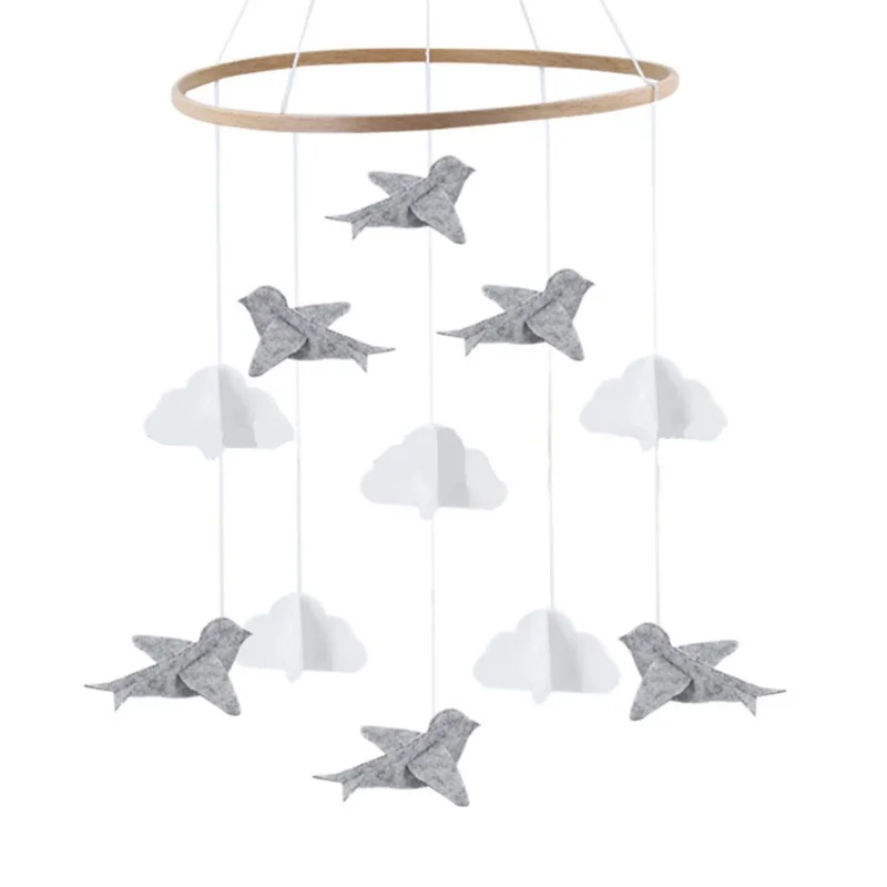 C9 Handmade Diy Wind Chimes Circle Nursery Wooden Mobile, Circular Semi-Circular Wood Wind Chime Craft Kit Decoration For Home