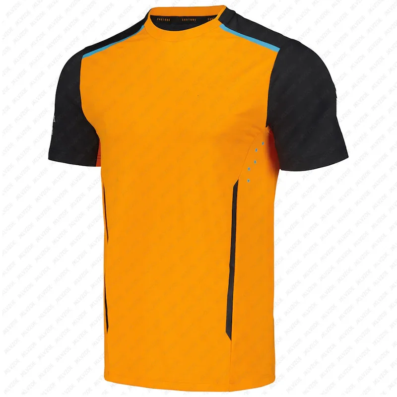 2024 New Fashion Men Women Sportwear Summer Oversized Casual Tshirt Streetwear Racing Tees Orange Yellow Sport Breathable Tshirt