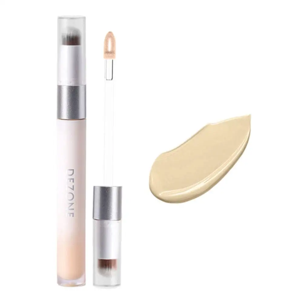 Natuurlijke dubbele kop concealer Langdurige vloeibare matte zijdezachte foundationcrème Potloodhoes Donkere kringen Make-up