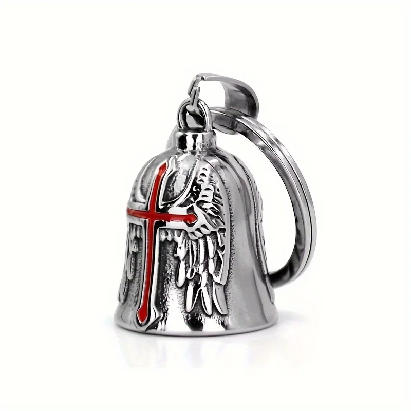 Motorcycle Retro Wind Angel Wings Love Bell Keychain Accessories Pendant Motorcycle Riding Lucky Jewelry Cyclist Birthday Gift