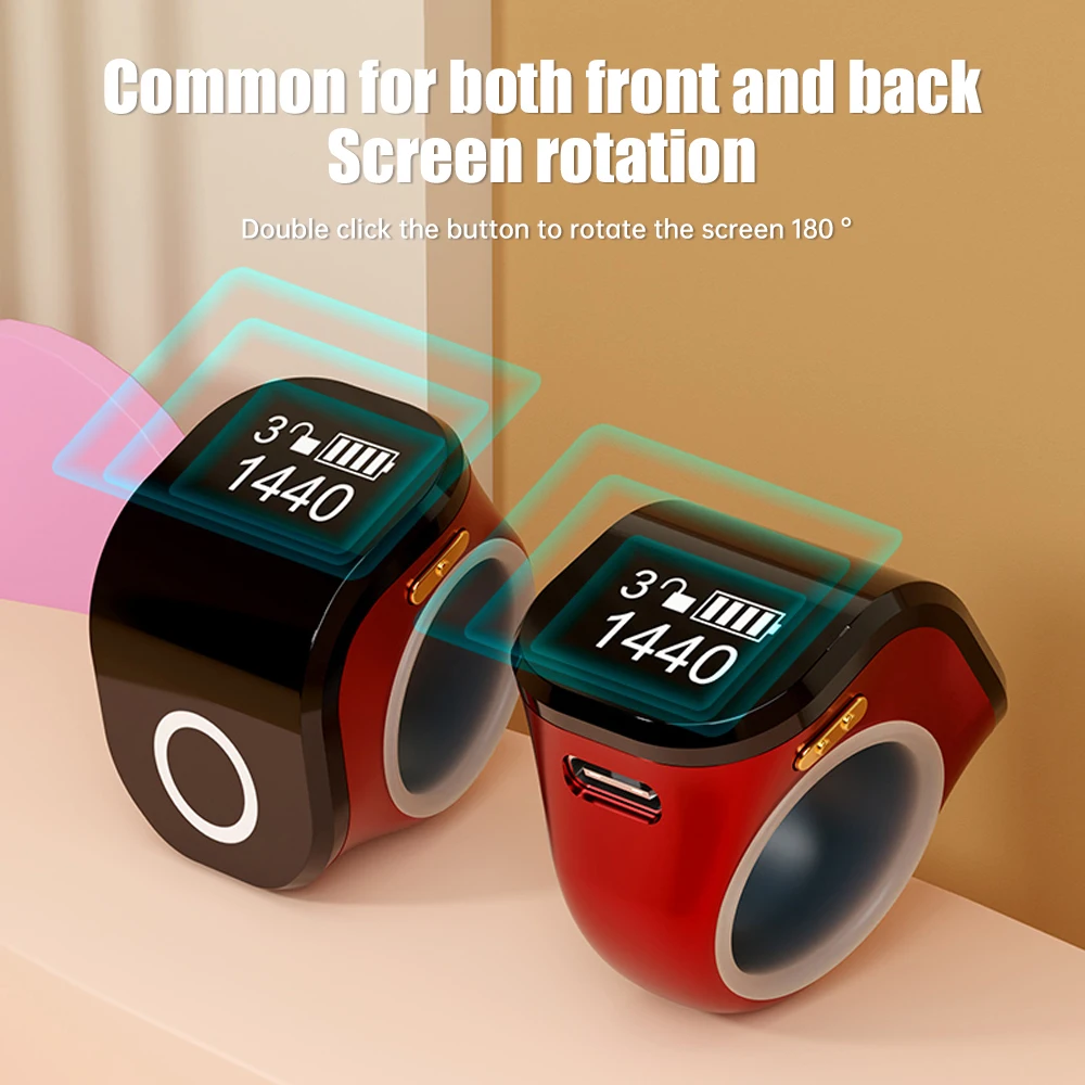 Ring Type Counter Intelligent Battery Display Counter Waterproof Touch Screen Ethnic Electronic Digital Hand Press Point Count