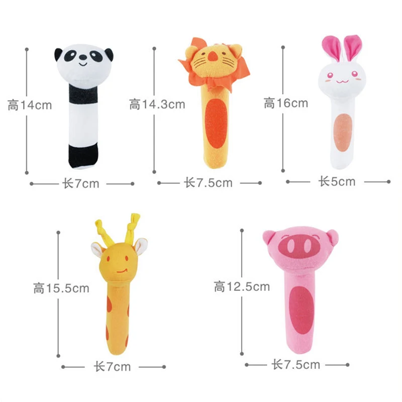 Baby Cartoon Animals Bell Rattle for Children Cute Plush Rattle Toys Newborn Mobiles Infant Bebe Toys Christmas Gift Stuff