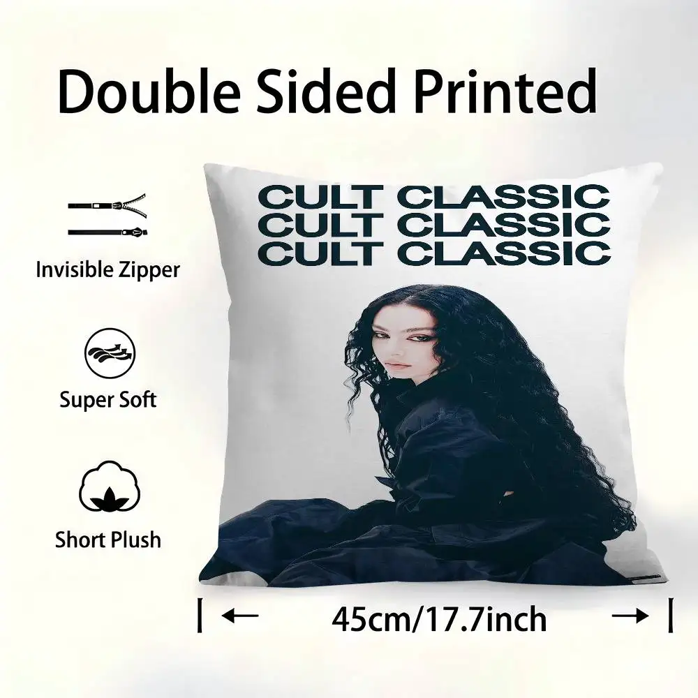 

Чехол для подушки Singer Charli XCX BRAT P, чехол для автомобильной подушки, чехол для дивана, автомобиля, рождественский подарок, 40x40 см, 45x45 см