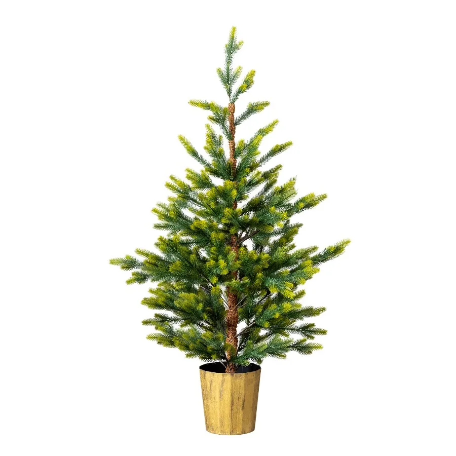 2 Pack 4 FT Dual Tone Artificial Christmas Tree with Pot Stand, Potted Xmas Pine Tree with 119 Branch Tips for Holiday Party Of