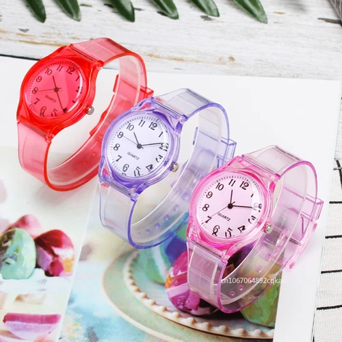 여성용 실리콘 젤리 쿼츠 시계, 여성용 사랑스러운 손목시계, 투명 여름 캔디 컬러 학생 시계, 2024 캐주얼 패션 