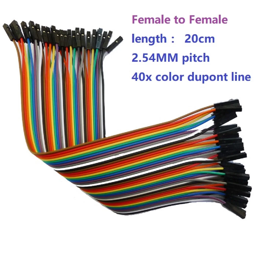 

40 Roots 1 Row Colourful Dupont Wire Jumper Wire 2.54mm 1P-1P