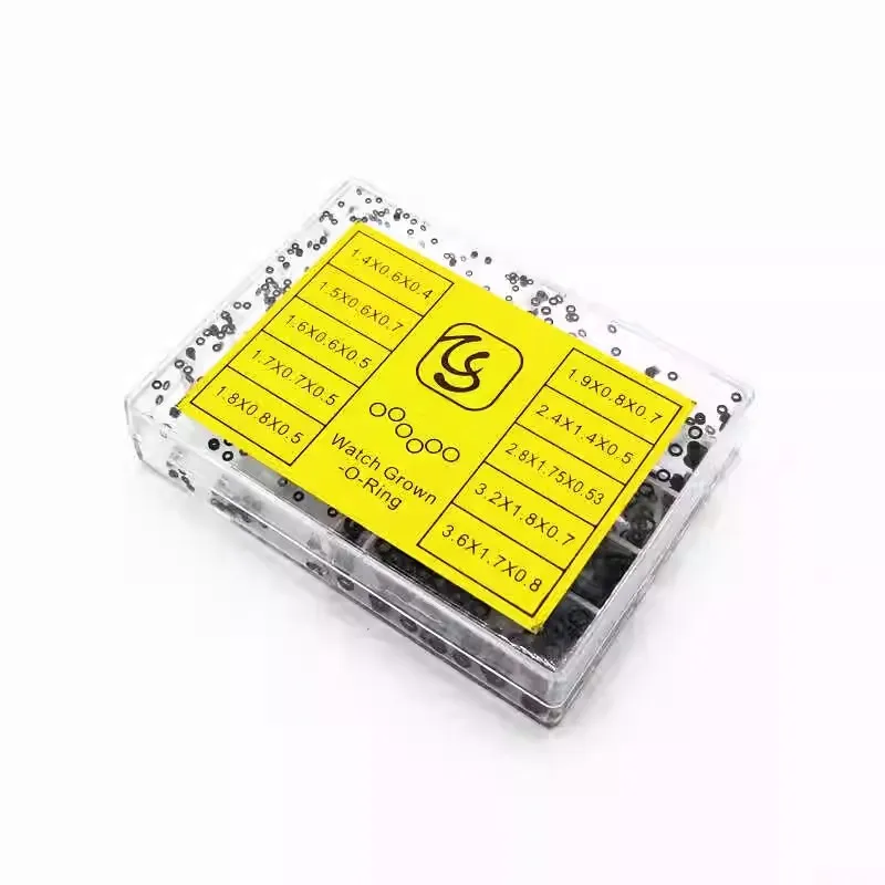 Watch Accessories, Handle Waterproof Ring, Handle Seal Ring, Waterproof Rubber Ring, 10-Grids Boxed Handle Waterproof Ring