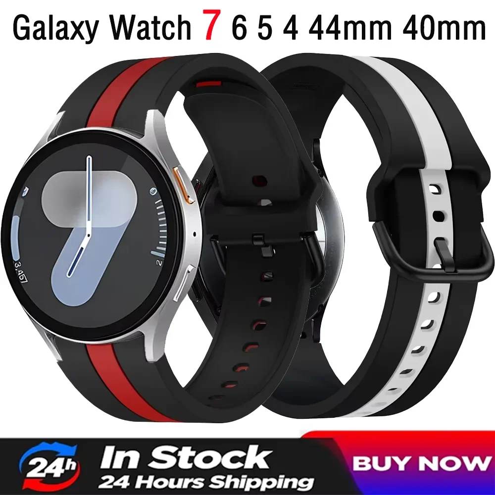 Original No Gap Silikonarmband für Samsung Galaxy Watch 7 6 5 4 44mm 40mm Armband Watch 5 Pro 45mm 6 4 Classic 47mm 43mm Armband