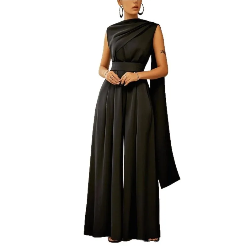 مزاجه حللا للمرأة بذلة فضفاضة واسعة الساقين بنطلون سليم بلون أكمام قلادة عادية أنيقة التنقل #4