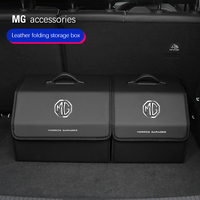 Car Trunk Storage Box High-capacity Leather Organizer Case For MG ZS 5 7 6 Cyberster MG4 EV ES5 HS ONE GT GS MG3 EZS 3SW Hector