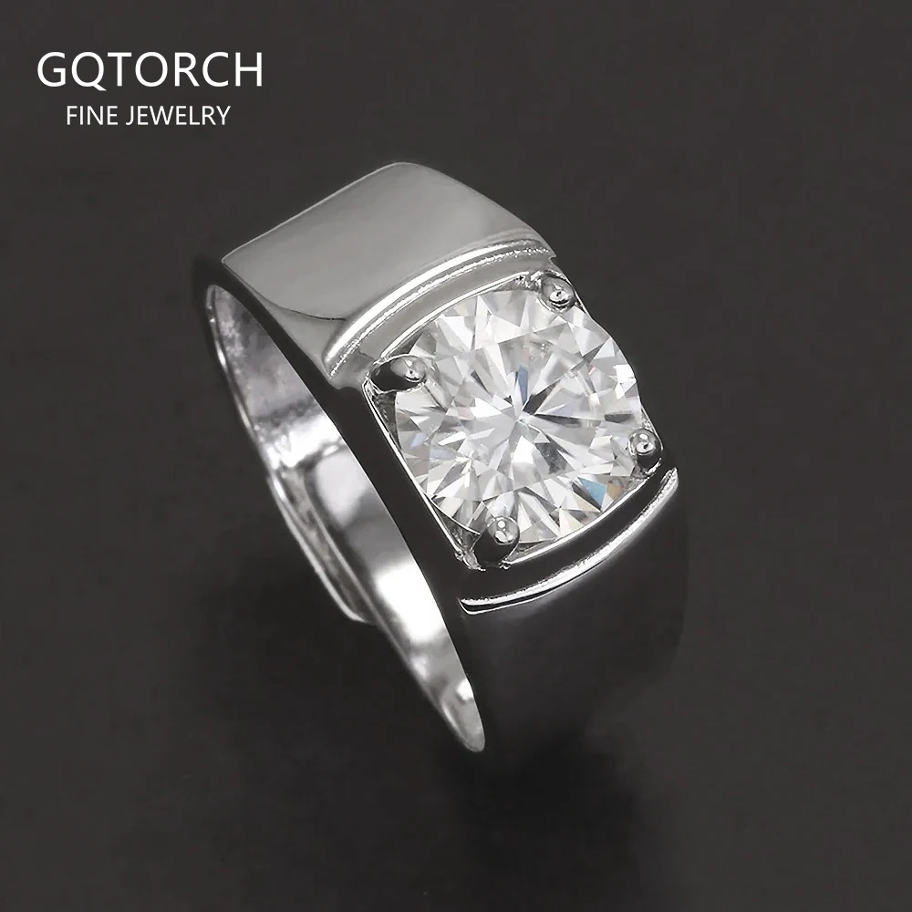 

Классическое мужское обручальное кольцо из стерлингового серебра 925 пробы с муассанитом, 2 карата, 3 карата, 5 карат, обручальное кольцо с бриллиантом, распродажа