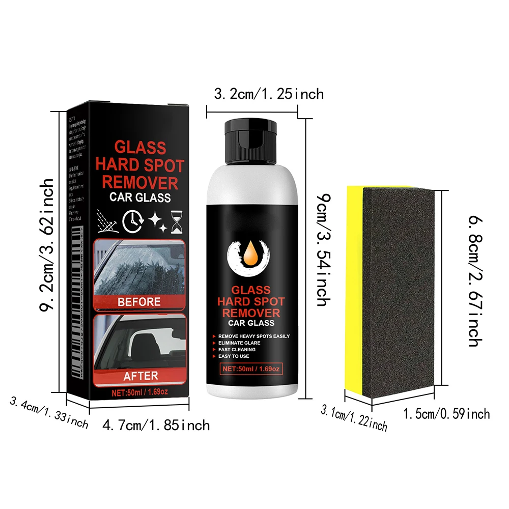 50ml Car Glass Deep Cleaning Polishing Paste Ceramic Coating For Auto Detailing Hard Water Spot Remover Vehicle Glass Cleaner