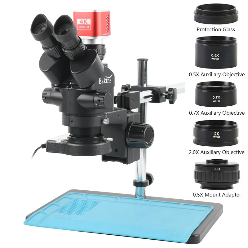 7X-90X Simul-focal Zoom Trinocular Stereo Microscope+4K 1080P 8MP HDMI USB Digital Microscope Measuring Camera For Phone Repair