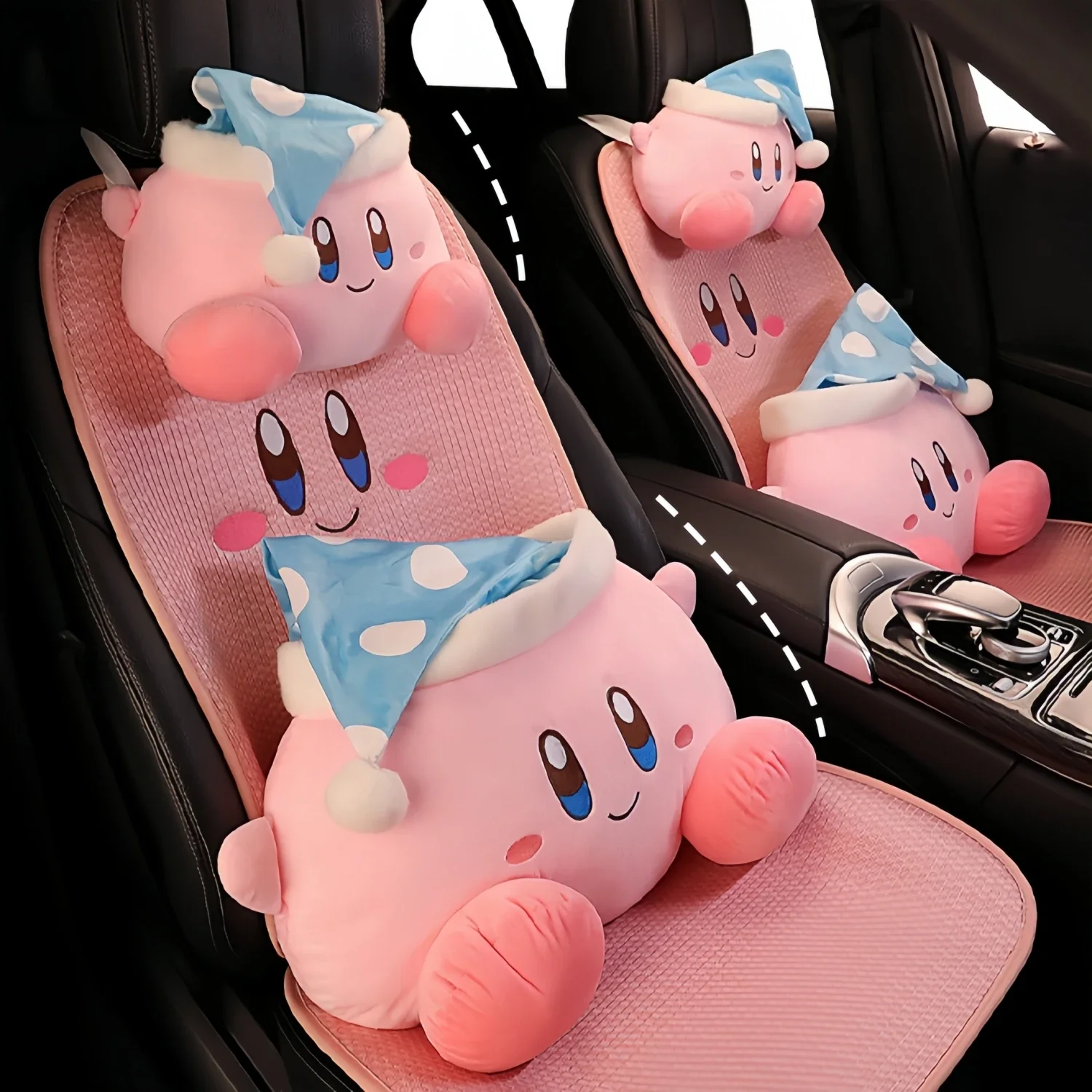 Entzückendes Kirby-Kissen, Kopfstütze, Rückenkissen, Sofa, Bett, Heimdekoration, kuschelige Plüschtiere, Geburtstagsgeschenke, Mädchen-Kopfstütze, Sitz, bequem