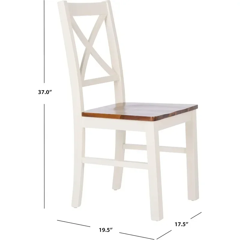 Akash White and Natural X-Back 18-inch Dining Chair (Set of 2)