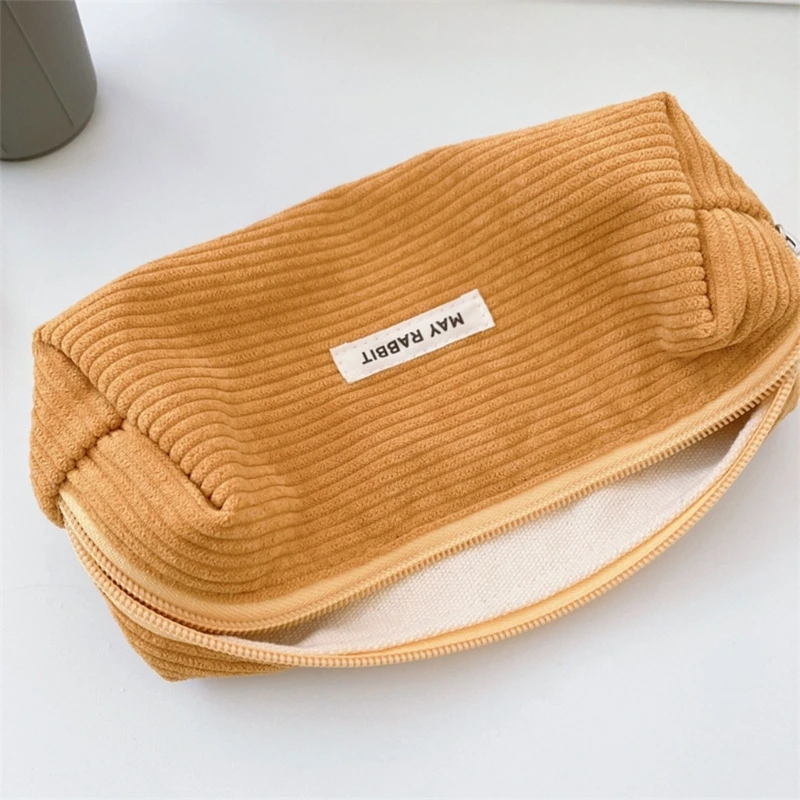 2Pcs Large Capacity Pencil Bag Corduroy Pen Case Multipurpose Pen Pencil Case