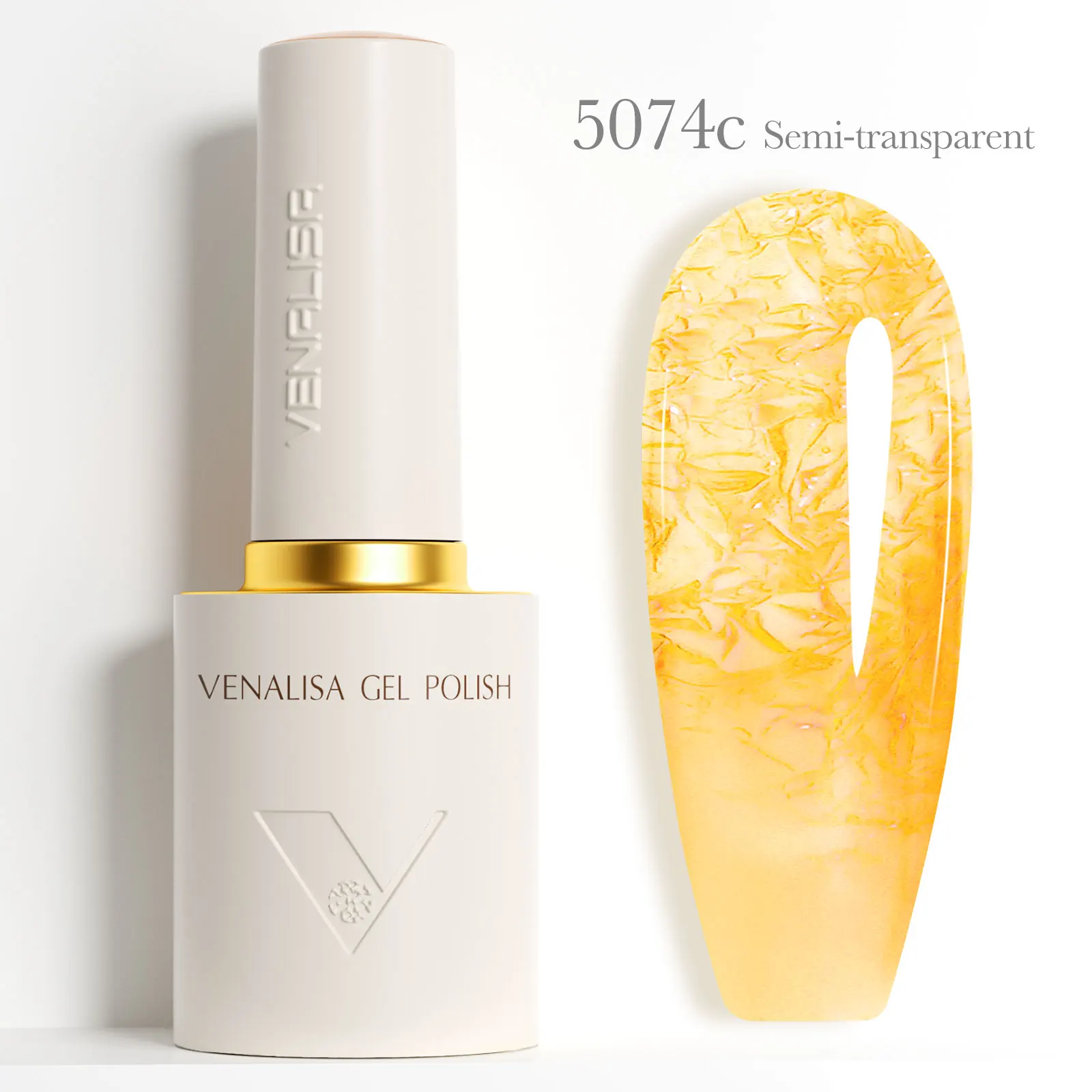 VENALISA 10ml nagelgellak pastelroze basis Franse nagelkunst met regenboogkristallen losweken UV LED langdurig semi-permanent