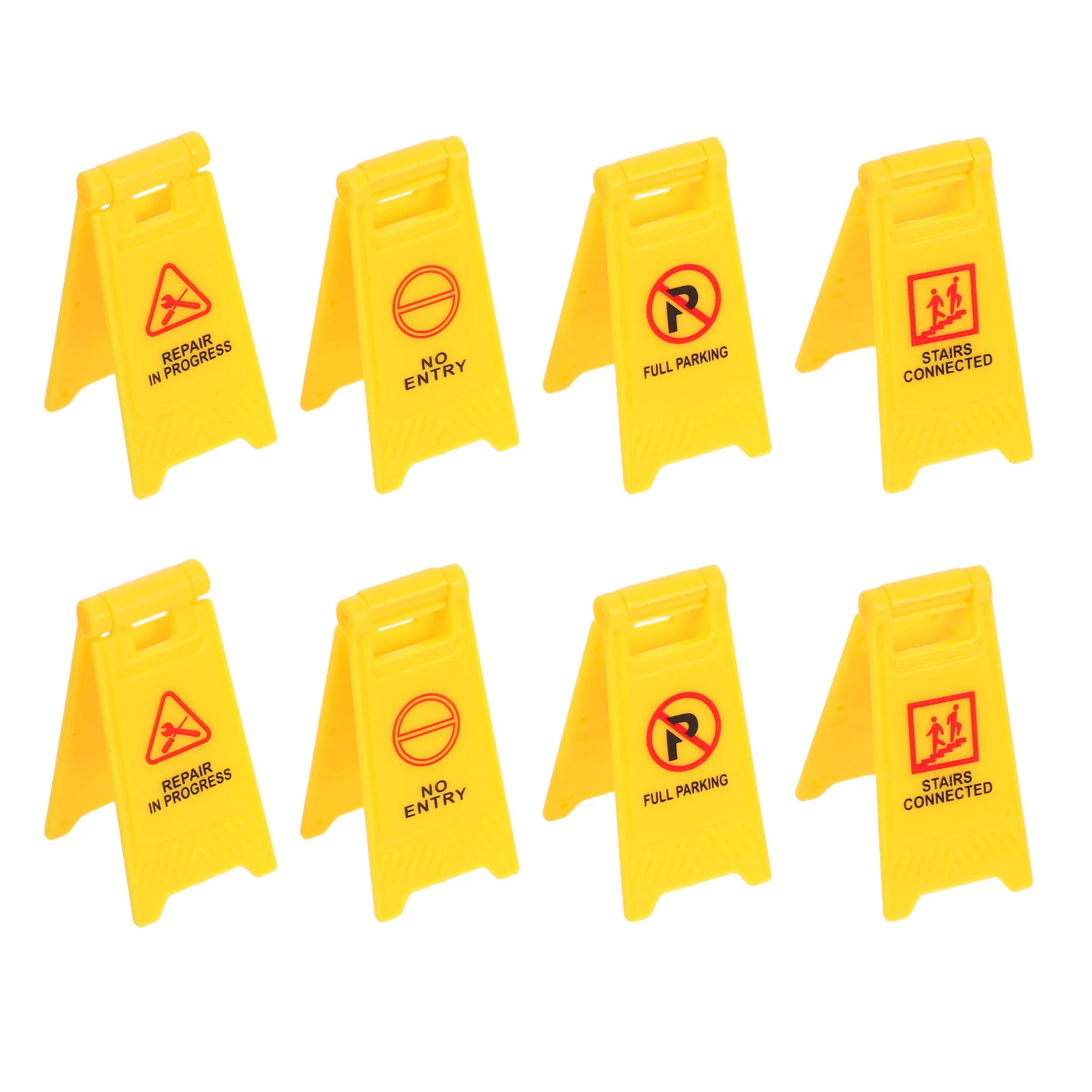 8-delige miniatuur speelgoedmodel wegversperringen speelgoed kinderen verkeersbord borden waarschuwingsbarrière