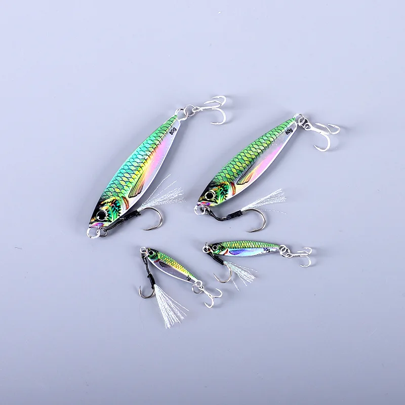 Sea fishing Slow Jig Metal Jigging Spoon Laser Artificial Bait Boat Fishing Jig 3D Print Lures Super Hard Fish Fishing Lures