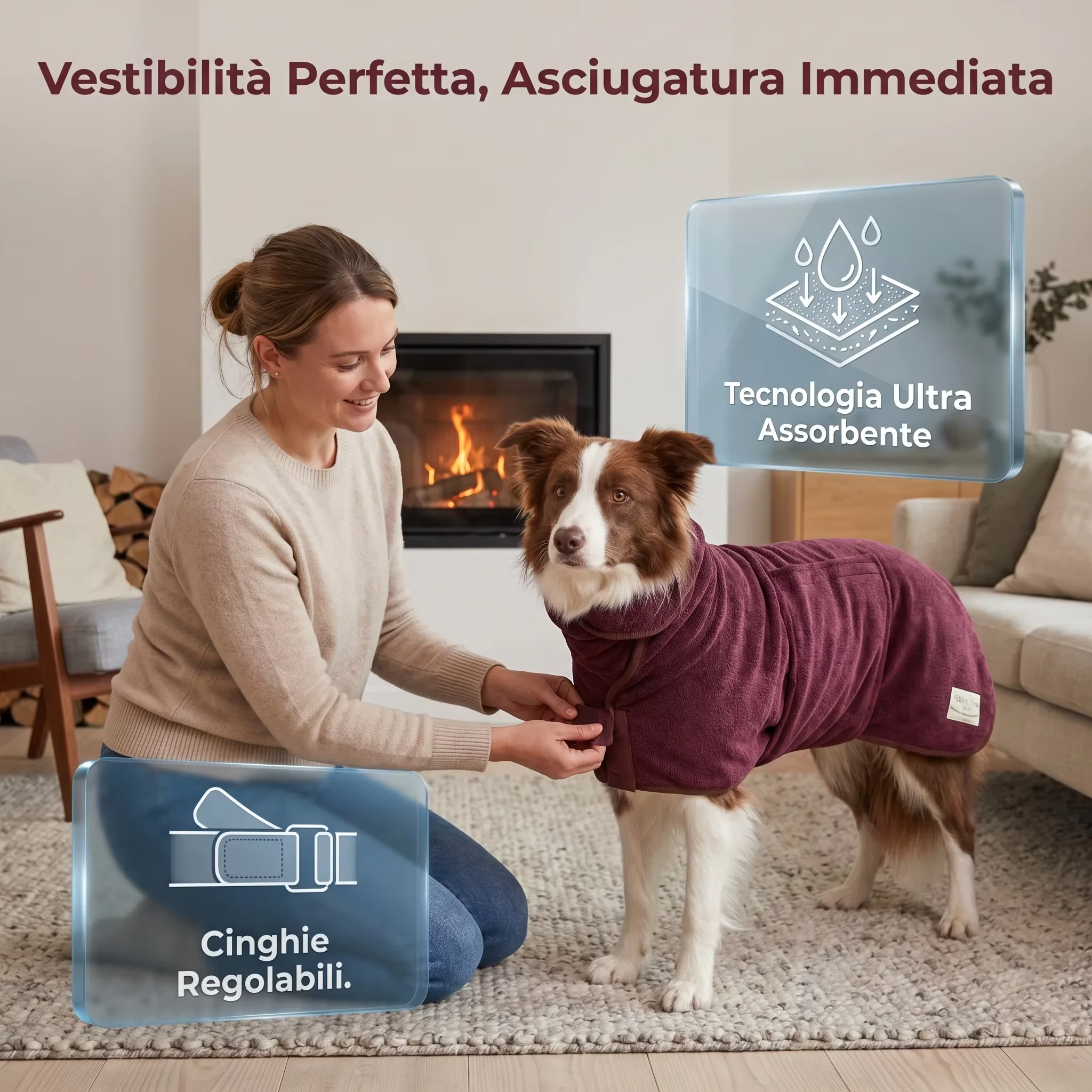 Albornoz de microfibra tricolor para mascotas, toalla súper absorbente de secado rápido para perros, suave abrigo ajustable para después del baño, para secar gatos y cachorros.