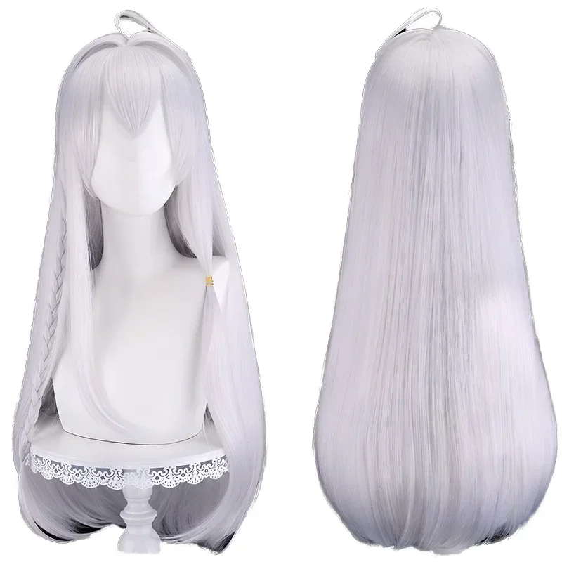 Wandering Witch Cosplay 65cm Long Silver Elaina Wig Synthetic Anime Halloween Party Heat Resistant Hair Wig