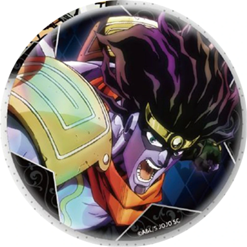 58 مللي متر أنيمي جوجو مغامرة غريبة ستاردست الصليبيين الناسك الأرجواني تأثيري زي شارة دبوس SPTE صفيح بروش الدعامة جيلف #3