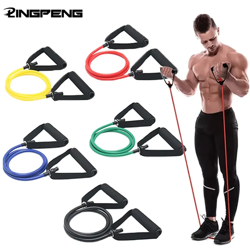 Bandas de resistencia con asas, bandas de ejercicio, bandas de entrenamiento con asas para hombres y mujeres, equipo de entrenamiento de fuerza en casa