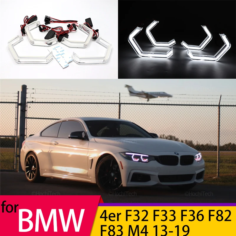 

For BMW 4 Series F32 F33 F36 F82 F83 M4 418i 420i 428i 430i 435i 440i 418d 2013-2019 LED Angel Eyes M4 Style DRL Halo Rings