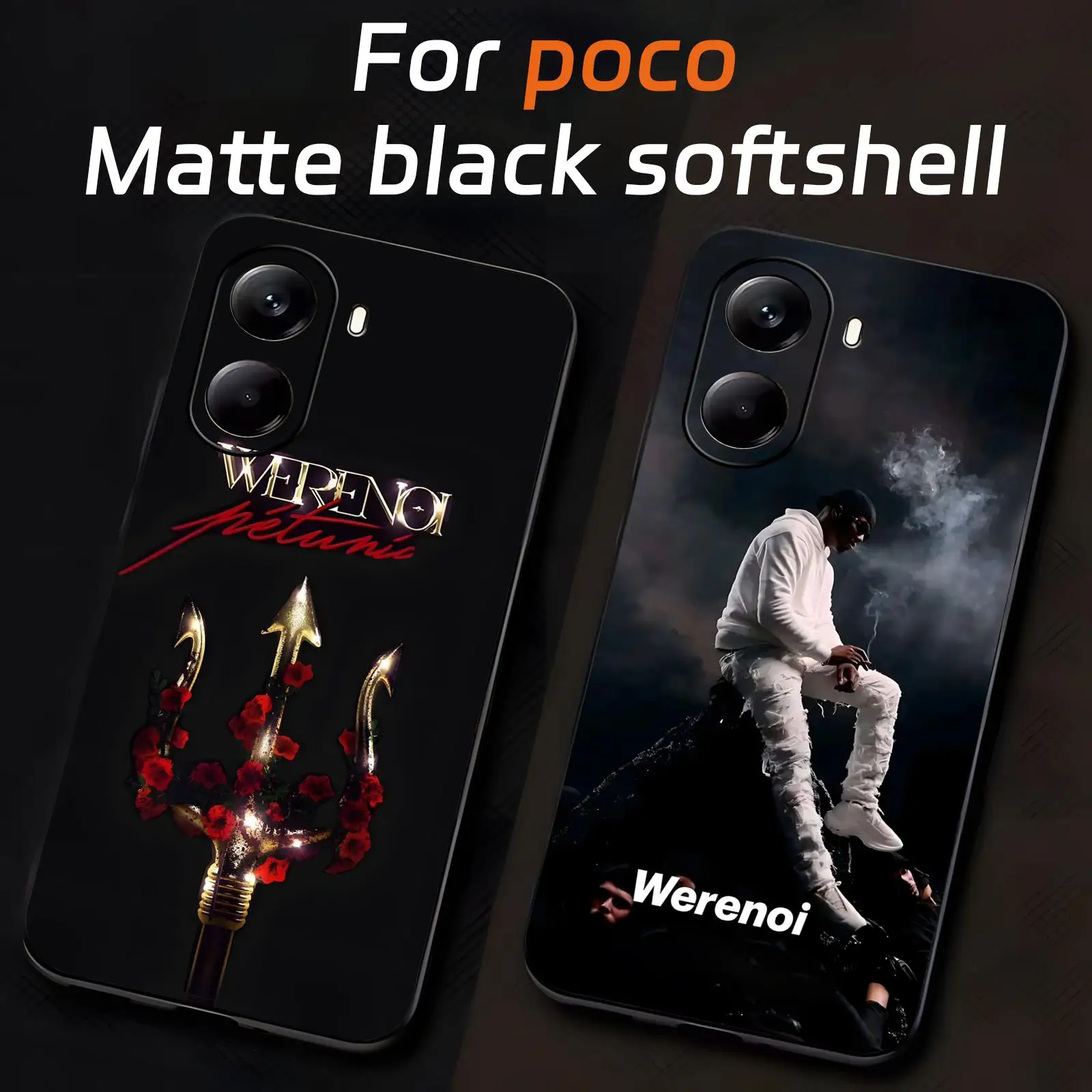 

rap Werenoi Phone Case For Xiaomi POCO M7 M6 M5 X7 X6 X5 F7 F6 F5 Pro 5G Soft black Shockproof Cover