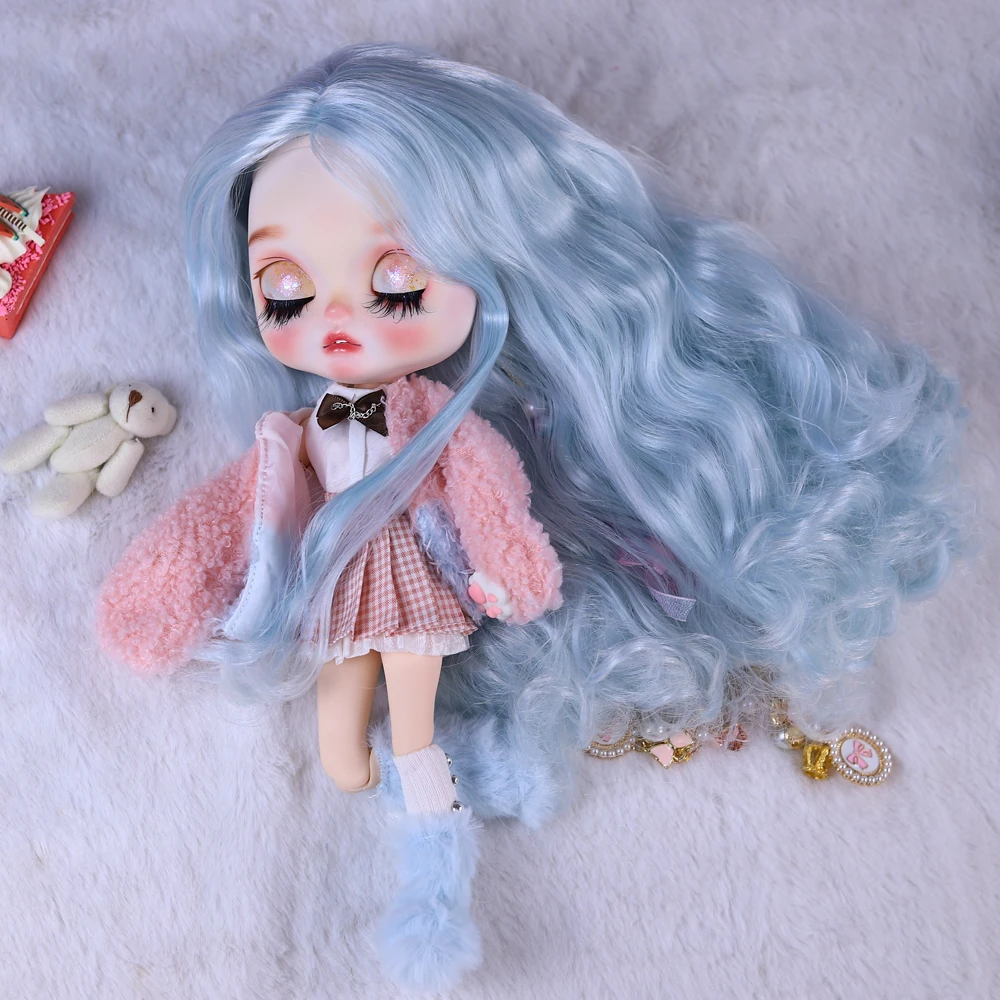 Ooak Śliczne Koky Dziecięce ICY DBS Lalka Blyth Rzeźbione Usta Matowe Twarz 1/6 BJD Azone S Anime Dziewczyna