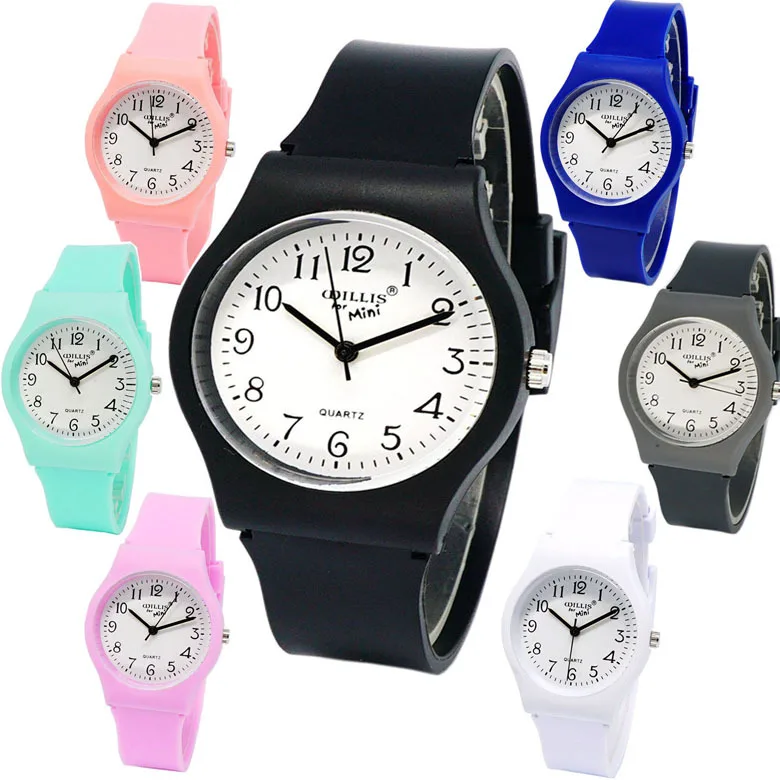 Brand Exam Watch Silicone Strap Simple Women Watch Student Ladies Quartz Wristwatch Waterproof Round Small Dial for Women Kids