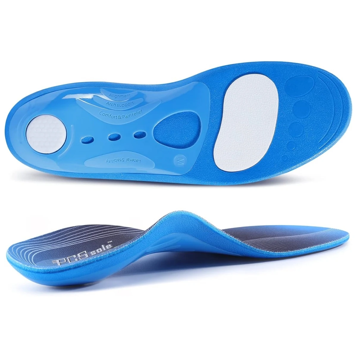 Palmilhas ortopédicas High Arch Support PCSsole para homens e mulheres, gel de conforto, inserção de inicialização para pés, dor no calcanhar, esporão