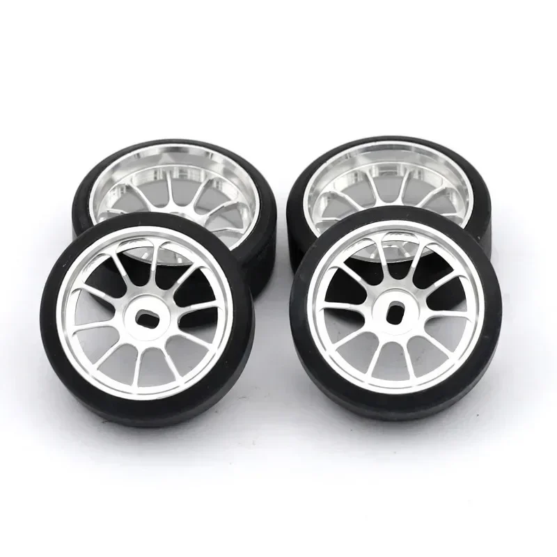 

1.5 Degrees Hard Plastic Drift Tires Metal Wheel Rim for Wltoys 284131 K969 K989 Kyosho Mini-Z 1/28 RC Car Upgrade Parts