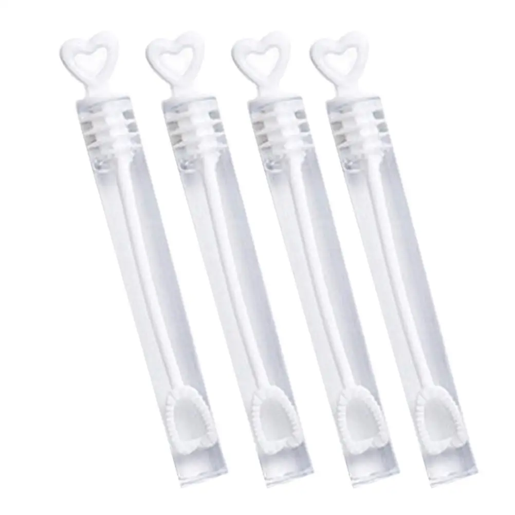 

48 Pcs Heart Shaped Tubes Clear Wedding Party Favors Kids Safe Lightweight White Romantic