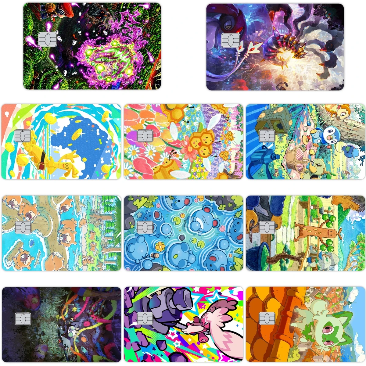 

Pocket Monsters Anime Cartoon Credit Debit Card Stickers for Small Big No Chip Self-adhesive Sticker Film Skin Cover Waterproof