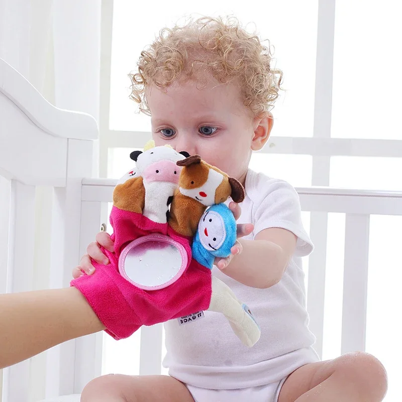 Lustige süße Tier Plüsch Handpuppen Spielzeug Stoff Fingerpuppe Baby 0-36 Monate Plüschtier Spaß Kinder Lernspielzeug Geschenk