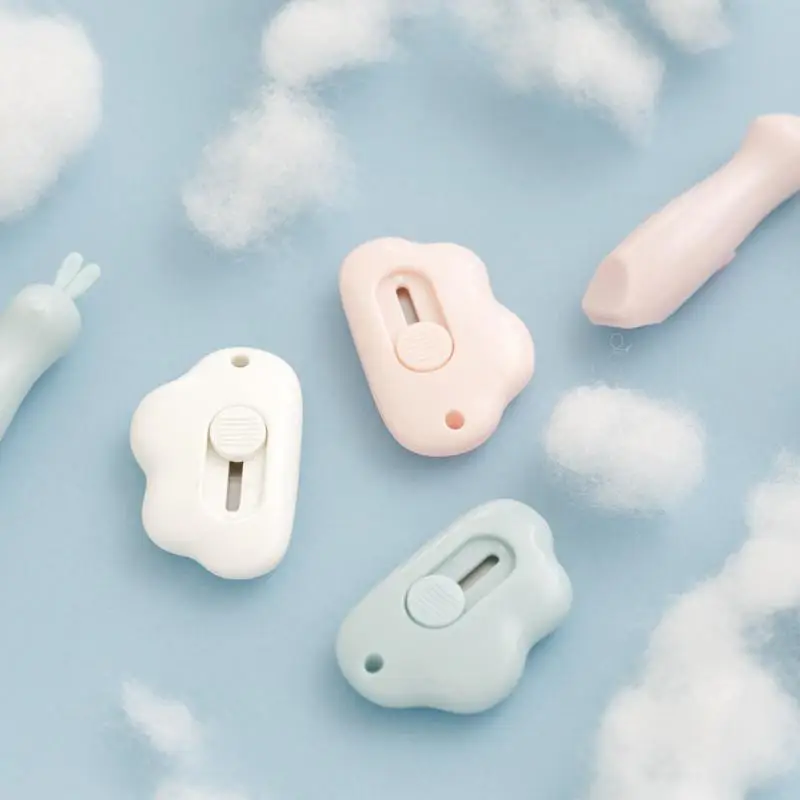Cute Rabbit Cloud Color Mini Portable Utility Knife Paper Cutter Cutting Paper Razor Blade Office Stationery Cutting Supplies