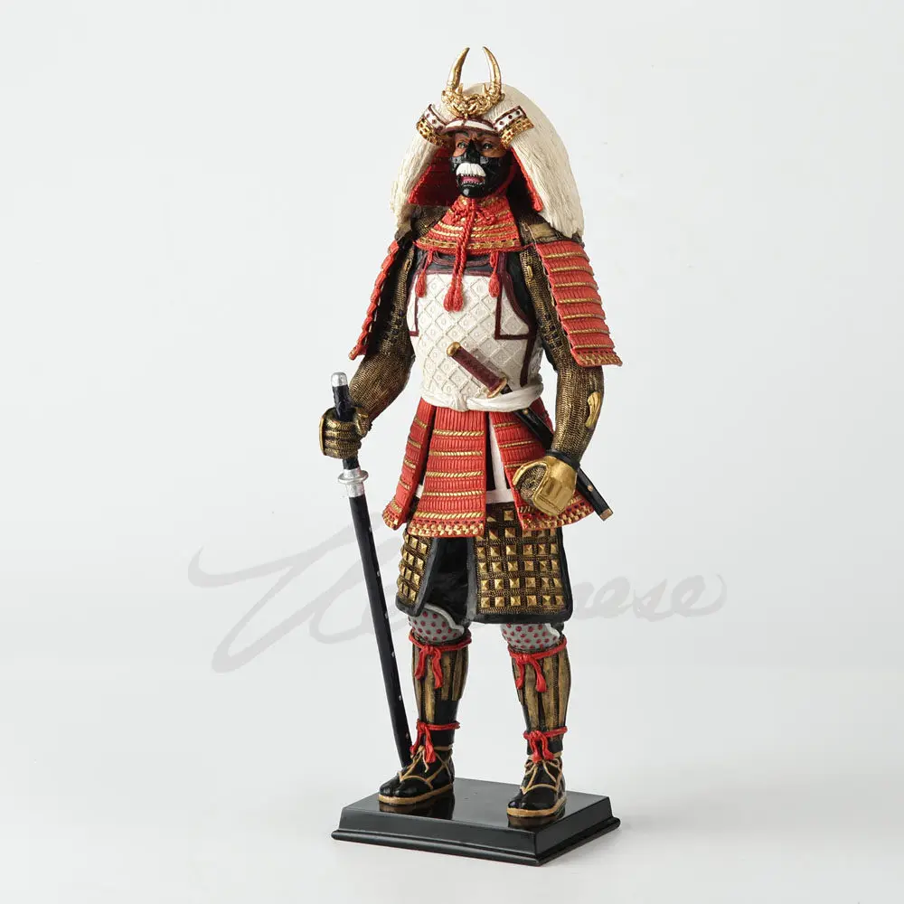 Japanese Samurai Warrior Figurine Resin Statue Traditional Armor Bushido Samurai Sculpture Home Office Decorative Ornament Gift