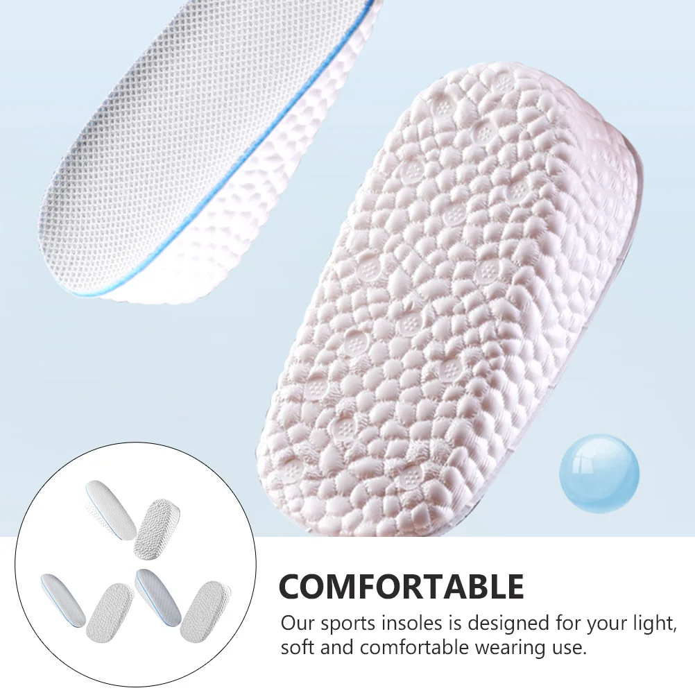 

3Pairs Height Increase Insoles Invisible Shockproof Breathable Non Slip Sports Insoles for Comfortable Walking and Shoe Fit