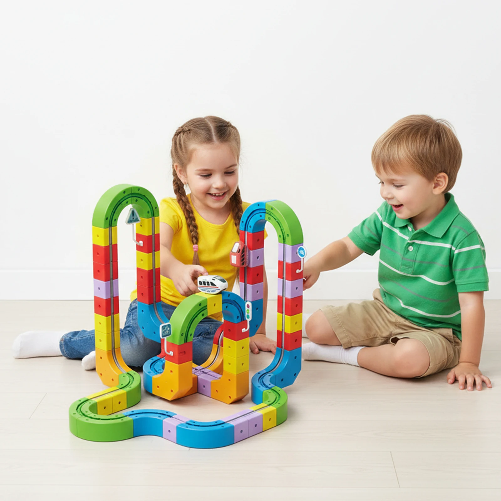 Set di treni per auto modello di veicolo da gioco giocattolo di assemblaggio fai da te per bambini educativo elettrico magnetico ad alta velocità per bambini