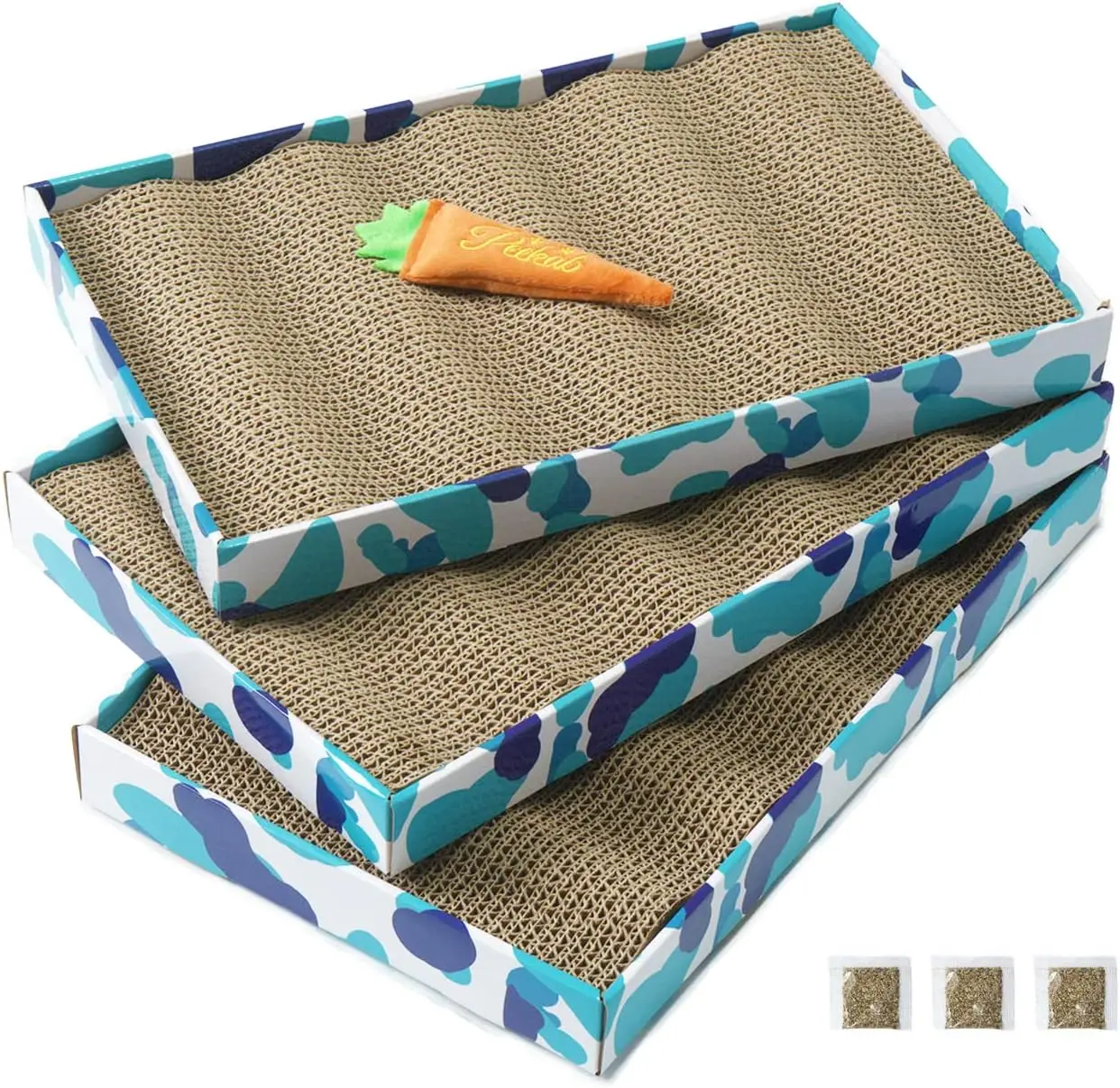 

XXL 3PCS Reversible Cat Scratcher Cardboard Bed with Catnip