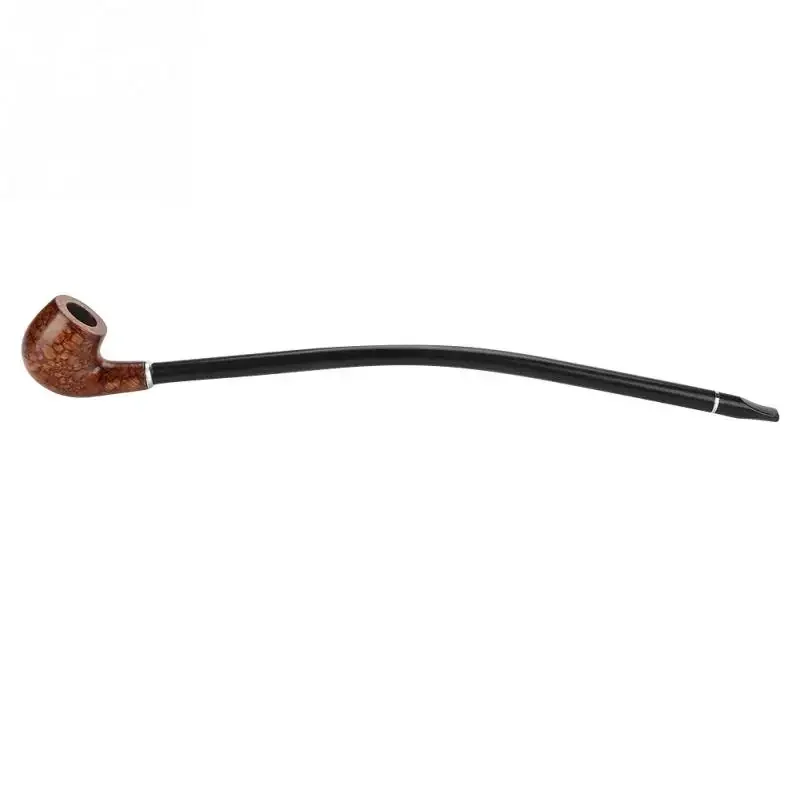 Long Classical Wooden Smoking Pipe Tobacco Tube Pipes Wood with Box Smoking Tools Pipe Set Gift for Men